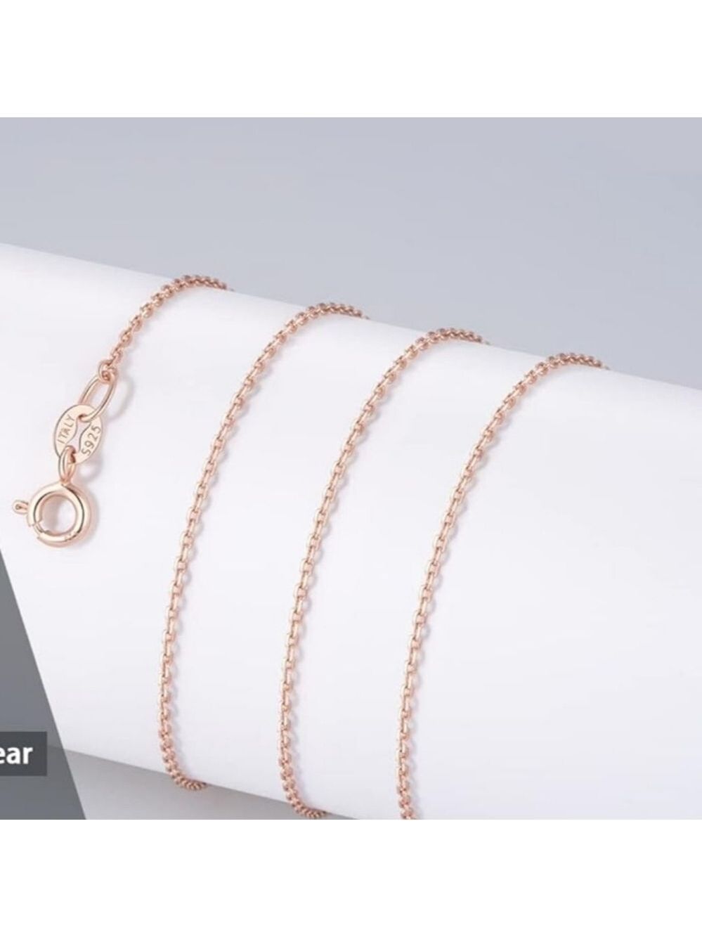 Rose Gold Sterling Silver Anchor Link Chain Necklace 18"